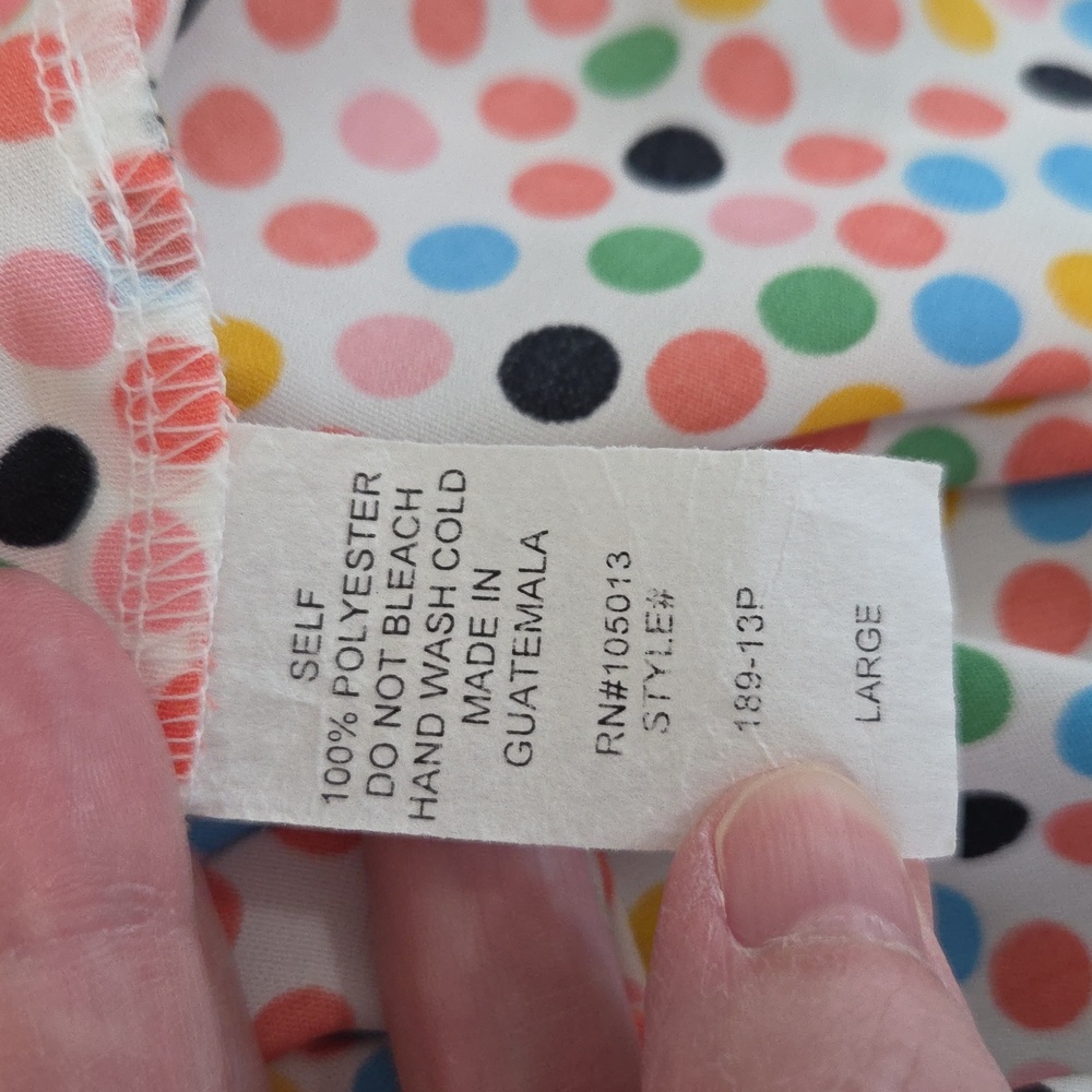ANDREE BY UNIT Multicolor Polka Dot Top Size L - Picture 7 of 7